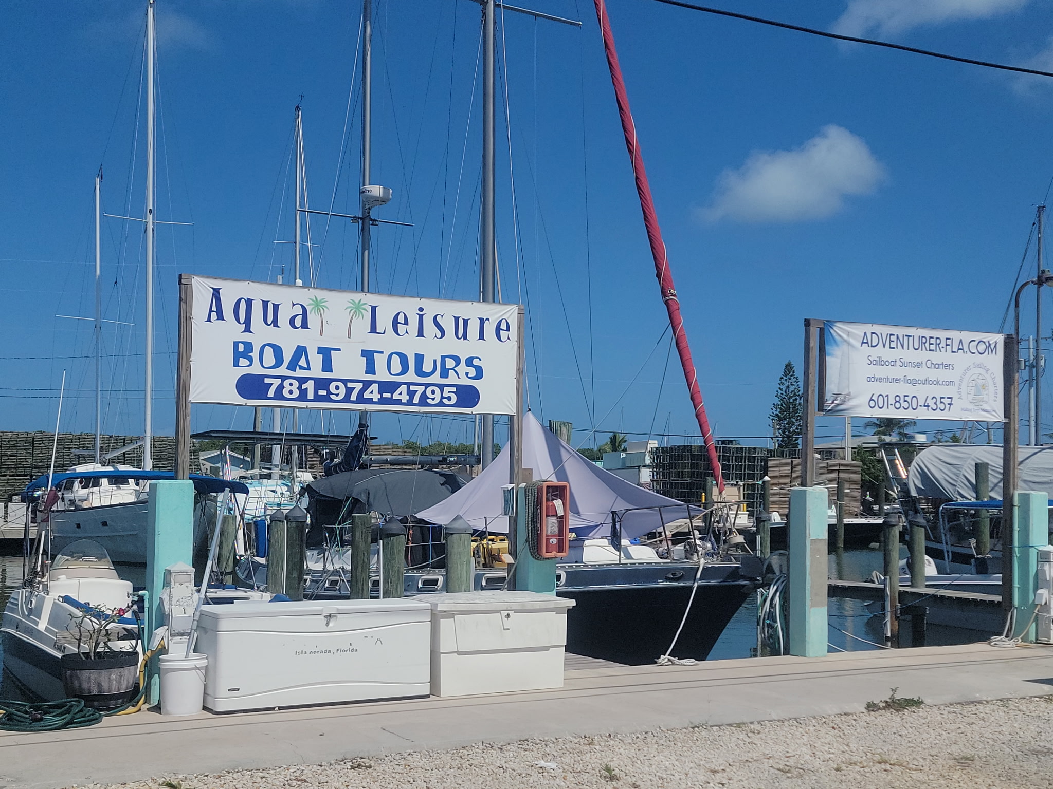 Boat slots available for rental.